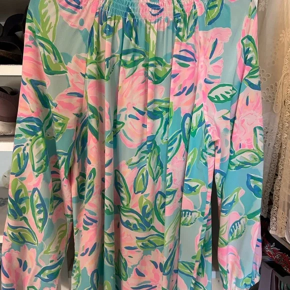 Lilly Pulitzer Silk Elsa Blouse Sz L - Picture 3 of 8